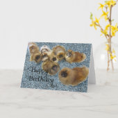 Pekingese Birthday Grußkarte Karte (Gelbe Blume)