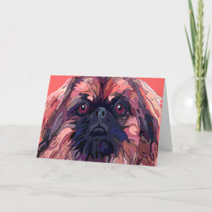 Pekingese Bright Colors Grußkarten Feiertagskarte
