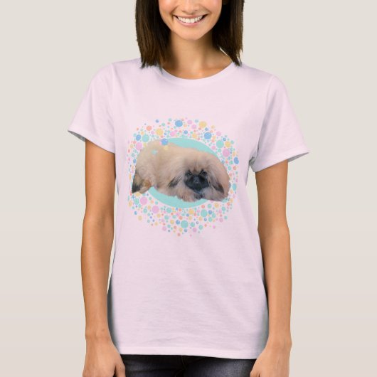 Pekingese Bubble Happy T-Shirt (Vorderseite)