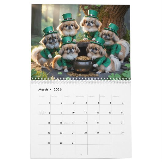 Pekingese Calendar Kalender (Mär 2026)