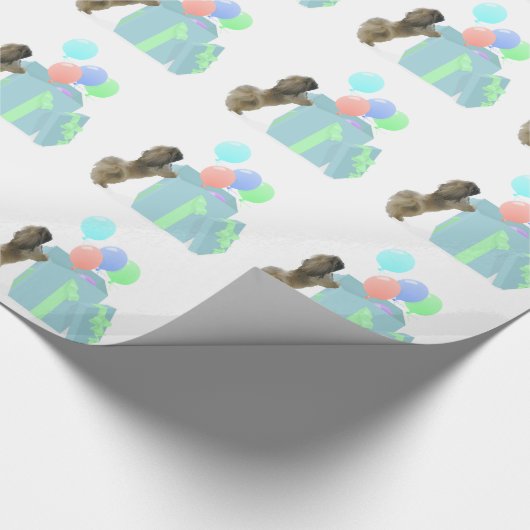Pekingese Celebration Balloons Geschenkpapier (Ecke)