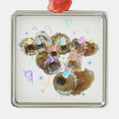 Pekingese Celebration Group Ornament Aus Metall (Vorne)