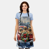 Pekingese Christmas Red Truck Holiday Schürze (Getragen)