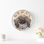 Pekingese Clock Große Wanduhr (Zuhause)