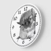 Pekingese Clock Große Wanduhr (Winkel)