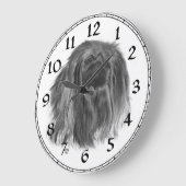 Pekingese Clock Große Wanduhr (Winkel)