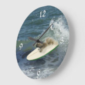 Pekingese Clock Große Wanduhr (Winkel)