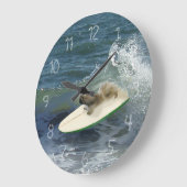Pekingese Clock Große Wanduhr (Winkel)