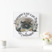 Pekingese Clock Quadratische Wanduhr (Zuhause)