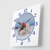 Pekingese Clock Quadratische Wanduhr (Winkel)
