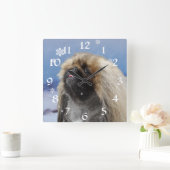 Pekingese Clock Quadratische Wanduhr (Zuhause)