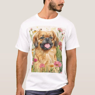 Pekingese Dad-Shirt – Wasserfarbe T-Shirt