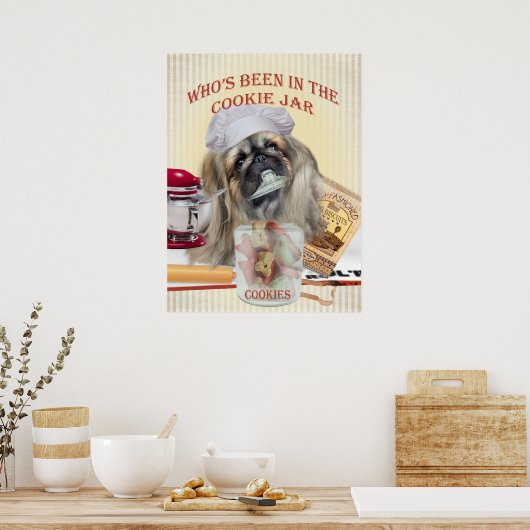 Pekingese, der im Keksjar-Poster war Poster (Küche)