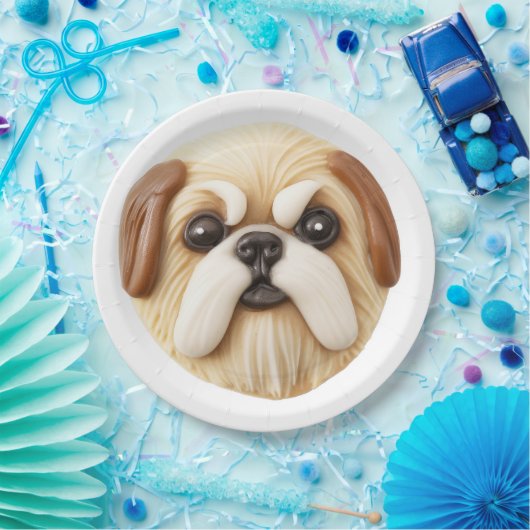 Pekingese Dog 3D Inspiriert Pappteller (Party)