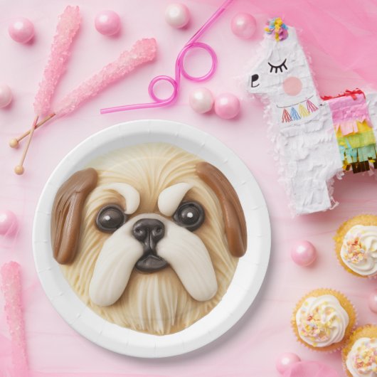 Pekingese Dog 3D Inspiriert Pappteller (Party)