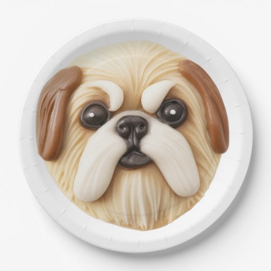 Pekingese Dog 3D Inspiriert Pappteller (Vorderseite)