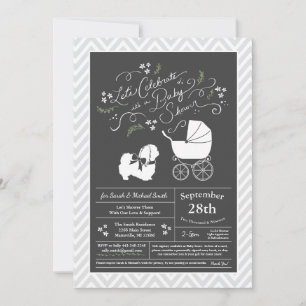 Pekingese Dog Baby Dusche neutral Einladung