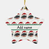 Pekingese Dog Breed Christmas Stars Keramik Ornament (Hinten)