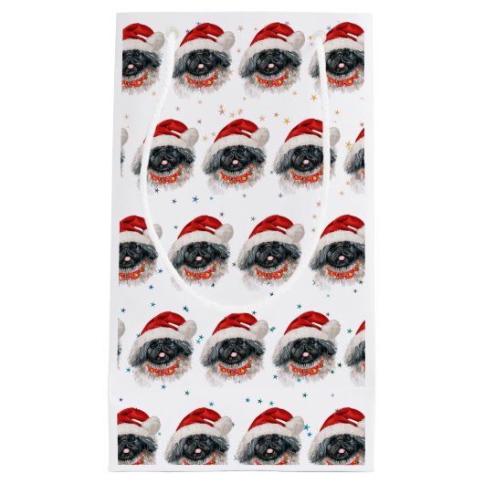 Pekingese Dog Breed Christmas Stars Kleine Geschenktüte (Vorderseite)