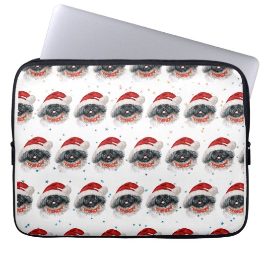 Pekingese Dog Breed Christmas Stars Laptopschutzhülle (Vorderseite)