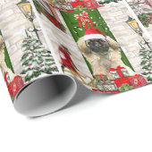 Pekingese Dog Christmas Geschenkpapier (Rolleneckpunkt)