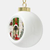 Pekingese Dog Christmas Keramik Kugel-Ornament (Rechts)