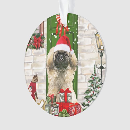 Pekingese Dog Christmas Ornament (Vorderseite)