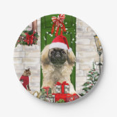 Pekingese Dog Christmas Pappteller (Vorderseite)