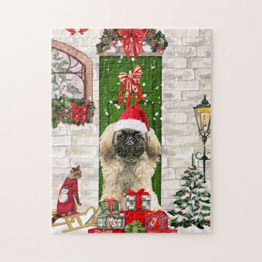 Pekingese Dog Christmas Puzzle (Vertikal)