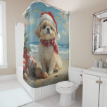 Pekingese Dog Christmas Vintag Beach Duschvorhang<br><div class="desc">Bringen Sie die Wärme der Ferien an die Küste mit diesem charmanten, Vintag inspirierten Design, das einen festlichen Hund auf einem ruhigen Strand besticht. Mit einer klassischen Touch nostalgischer Töne und Küstenstöcke erweckt dieses Kunstwerk den Zauber der Weihnachtszeit am Meer. Dieses Design ist perfekt für den gelungenen Urlaub geeignet und...</div>