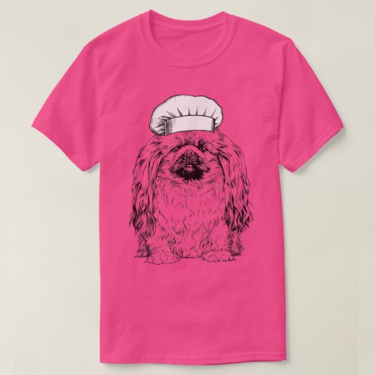 Pekingese Dog Cook Koch Funny Cooking T-Shirt (Design vorne)