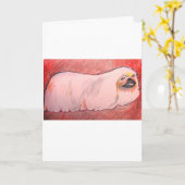 Pekingese Dog Grußkarte Karte (Gelbe Blume)