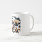 Pekingese Dog Halloween Square Kaffeetasse (VorderseiteRechts)