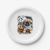 Pekingese Dog Halloween Square Pappteller (Vorderseite)