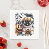 Pekingese Dog Halloween Square Serviette (Beispiel)