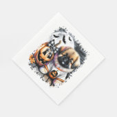 Pekingese Dog Halloween Square Serviette (Ecke)