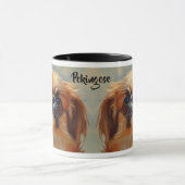 Pekingese Dog Impressionistisch Paint Tasse (Zentrum)