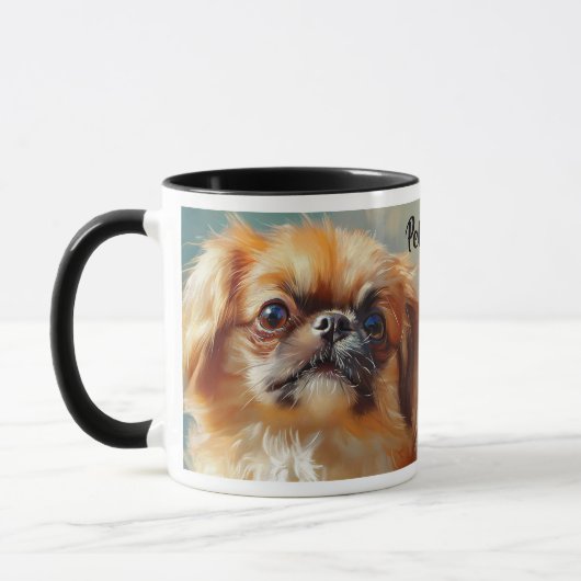 Pekingese Dog Impressionistisch Paint Tasse (Links)