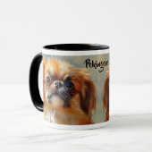 Pekingese Dog Impressionistisch Paint Tasse (Vorderseite Links)