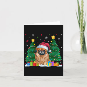 Pekingese Dog Lovers Weihnachtsmannmütze Ugly Chri Karte