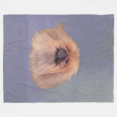Pekingese Dog on Blue Fleecedecke (Vorderseite (Horizontal))