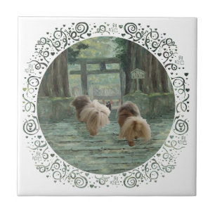 Pekingese Dog Oriental Gate Fliese