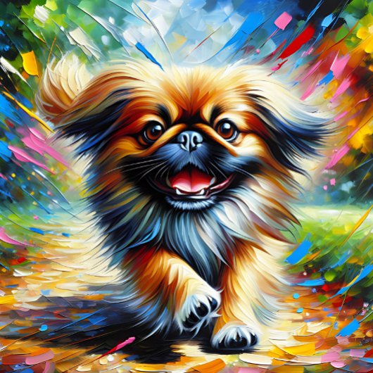 Pekingese Dog Portrait Akryllische Kunst Print Dog Puzzle