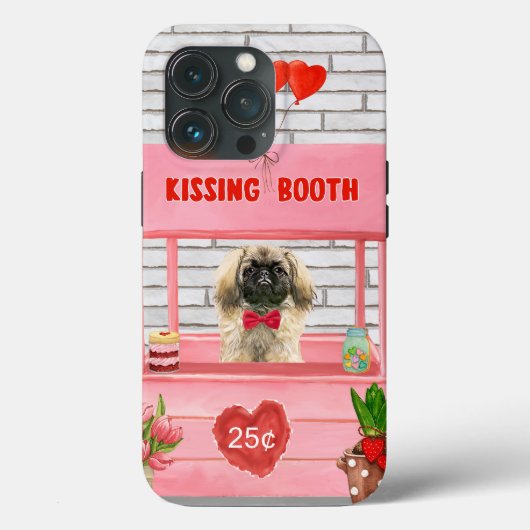 Pekingese Dog Valentine's Day Kissing Booth Case-Mate iPhone Hülle (Rückseite)