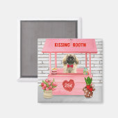 Pekingese Dog Valentine's Day Kissing Booth Magnet (Vorderseite/Rückseite)