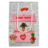 Pekingese Dog Valentine's Day Kissing Booth Mittlere Geschenktüte (Rückseite)