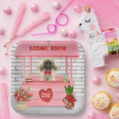 Pekingese Dog Valentine's Day Kissing Booth Pappteller (Party)