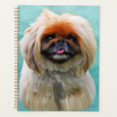 Pekingese Dog Watercolor Kunst, Dichtung und Musik Planer (Vorderseite)
