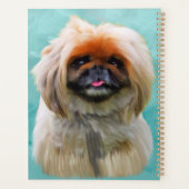 Pekingese Dog Watercolor Kunst, Dichtung und Musik Planer (Rückseite)