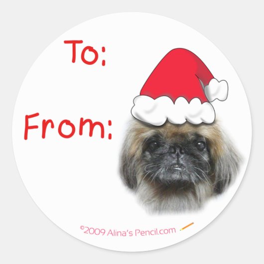 Pekingese Dog Weihnachtsgeschenk Aufkleber (Vorderseite)